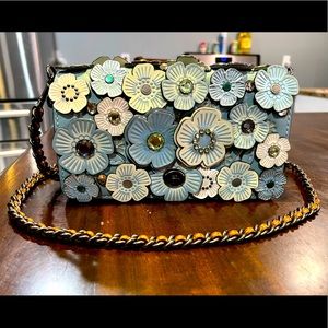Coach Crossbody Flower Blue Purse